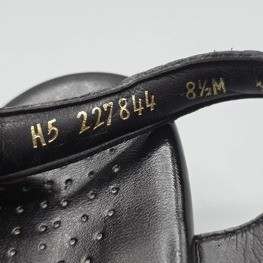 SAS Suntimer Sandals Womens 8.5 Black Patent Leather Croc Embossed Comfort Shoes